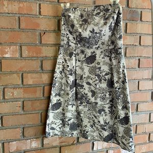 Strapless Old Navy Floral Dress white/grey/black 6